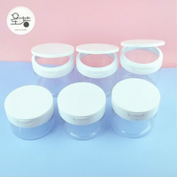 Pot cosmétique unique en plastique PET transparent à large ouverture de 200 ml à 500 ml, pour crème, beurre corporel, poudre dentaire, avec couvercle à clapet