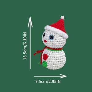 Kit de ganchillo para muñeco de nieve, juego de ganchillo <span class=keywords><strong>Amigurumi</strong></span>, juguete relajante para bebé DIY con hilo de algodón orgánico, guí<span class=keywords><strong>a</strong></span> <span class=keywords><strong>paso</strong></span> <span class=keywords><strong>a</strong></span> <span class=keywords><strong>paso</strong></span> - Product Image 4