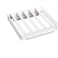 Diffuseur de plafond carré 4 voies en plastique ABS 300x300 avec noyau réglable et amovible pour système CVC