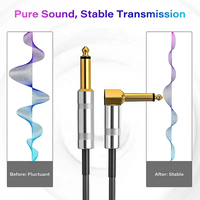 Câble audio enroulé en spirale Xput à angle droit 6,35 mm Jack-Jack pour guitare, cordon d'instrument multi-longueurs 1-30 m pour instruments électriques