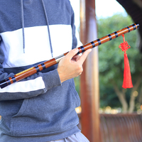 Mmbat Flûte Traditionnelle Exquise Faite Main, Instrument de Musique en Bambou de la Nation Chinoise