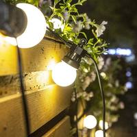 Guirlandes lumineuses LED solaires RGB intelligentes pour extérieur, IP68, garantie 2 ans, ampoules G50, décorations de Noël festives, jardins