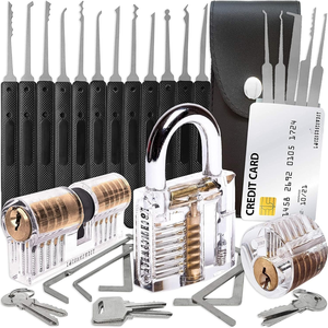 Hoge Kwaliteit Huanyu Blauwe 17-delige Universele Lockpick Set Transparante Afzuigkap Slotenmaker Training <span class=keywords><strong>Tools</strong></span> Benodigdheden - Product Image 3