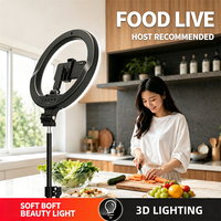 YM-Q10 Lampe annulaire de bureau 10 pouces 2700-6500K avec support télescopique pour ordinateur et kit d'éclairage vidéo