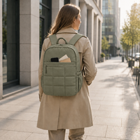 Sac à dos de voyage unisexe pour ordinateur portable 15,6 pouces, sac à dos d'étudiant |   Grande poche latérale pour gobelet de 40 oz, format bagage cabine, léger pour les trajets quotidiens