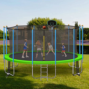 <span class=keywords><strong>Trampoline</strong></span> Zoshine Free Jump 14FT rond sans ressorts avec filet de sécurité, <span class=keywords><strong>trampoline</strong></span> extérieur sans ressorts pour enfants - Product Image 2