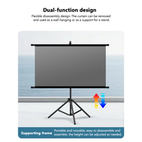 Écran de projection anti-lumière Topleo, pliable, blanc, à grille, écran de projection portable sur trépied, écran de projection ALR sur pied