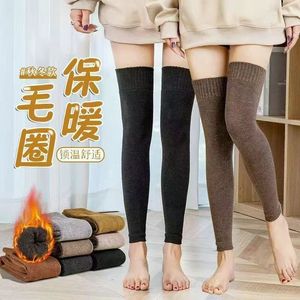 Warm Knee High Socks For Women Thickened Fleece Lined Autumn Winter Casual Solid Color Anti Slip Sweat Absorbing - Product Image 2