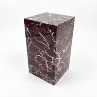Table basse moderne en marbre rouge Rosso Levanto naturel, durable, blocs superposés, mobilier de luxe pour salon, directement de l'usine