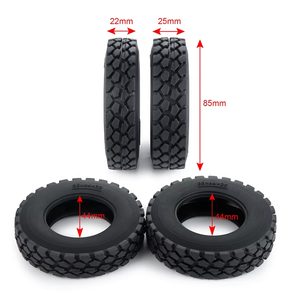 Métal 2 pièces avant 4 pièces moyeu de roues arrière et 10 pièces pneus de roue en caoutchouc pour <span class=keywords><strong>Tamiya</strong></span> 1/14 RC remorque tracteur pièces de camion - Product Image 5
