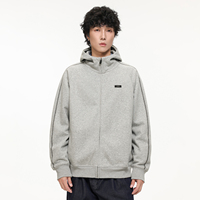 Sweat-shirt à capuche pour homme, modèle lourd, en coton French Terry 420 g/m², avec fermeture éclair
