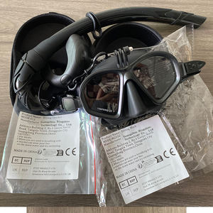 หน้ากากดำน้ำแบบเปียกสำหรับ GoPro ขายส่ง หน้ากากดำน้ำแบบ Freedive กระจกนิรภัย หน้ากากดำน้ำแบบ J-type ชุดสน็อกเกิลพร้อมที่ยึดกล้อง สีดำ - Product Image 6