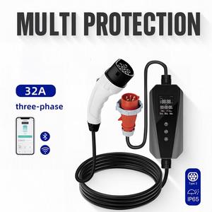 Mobile EV Charger AC Portable 3.5kW 7kW GBT Type1 Bluetooth Timer RFID FCC CE Road Trip For Polestar VW ODM OEM Direct 11kW