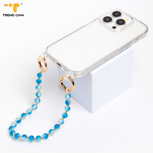 Mignon cristal perlé téléphone <span class=keywords><strong>bijoux</strong></span> sac breloques perles de verre bracelet téléphone portable sangle porte-clés pour <span class=keywords><strong>iPhone</strong></span> 15 16 17 Bracelet chaînes - Product Image 2