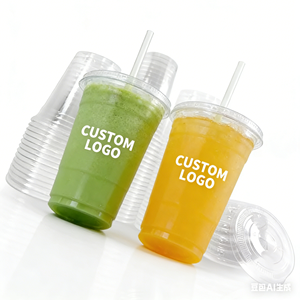 Gobelets en plastique PET transparents à double paroi de 20 oz (90 mm) en forme de U avec couvercles et assiettes pour événements festifs - Product Image 2