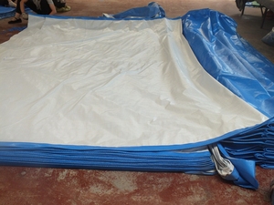 Bâche imperméable en PE bleu et blanc de Thaïlande, importée - Product Image 4