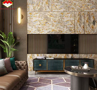 Nouveau matériau en marbre avec veines dorées Dalle de marbre doré effet marbre doré Bugatti poli pour panneau de mur intérieur