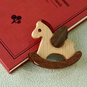Wooden Rocking Horse Ornament <b>Rustic</b> Design Home Decoration Gift For Living Room Birthday Souvenir Single Piece - Product Image 2