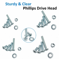 405PCS Phillips-Slotted Round Head Bolt Nut Set #8-32 to 1/4-20 Steel Hardware Kit for Home Maintenance