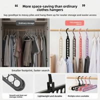 Cintre pliable rotatif à neuf trous, cintre à vêtements rétractable multifonctionnel, organisateur de rangement magique pour la maison