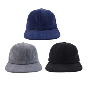 Gorra deportiva sin estructura de 6 paneles, logotipo bordado personalizado, sombrero de ala plana de pana, gorra Snapback cómoda para hombres - Product Image 4