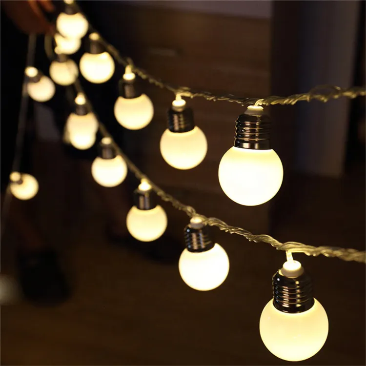 1.65m 10 LEDs pil işık peri parti dekorasyon için led ışık ampul dize beyaz küre işık