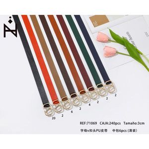 Cintura in Pelle PU con Fibbia a V Angelina 3Cm per Donna Accessorio Moda Casual - Product Image 2