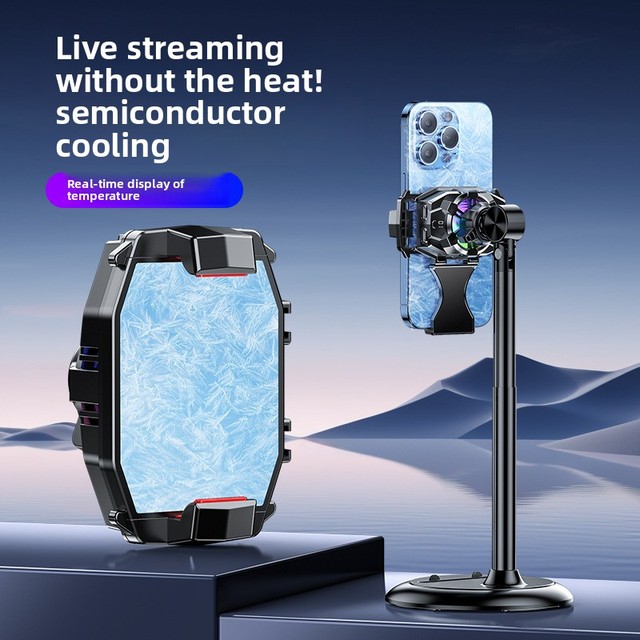 Aluminum Alloy ABS Semiconductor Cooling Back Clip All-in-One Digital Display for Live Streaming X107 Phone Cooler