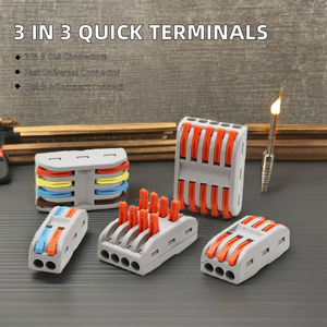 <strong>Type</strong> 2 Compact Mini SPL-42 4-Wire Splitter <strong>Quick</strong> Connection Terminal with Nylon Housing Lever Wire <strong>Connector</strong> - Product Image 2