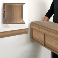 Kainice Meuble TV Mural Flottant Moderne en Bois Massif avec Support et Tiroir Relevable pour Salon