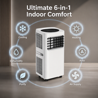 Aire Acondicionado Portátil Eléctrico con Control Remoto Infrarrojo Inteligente, Enfriamiento de Alta Eficiencia, Control de Temperatura Rápido, para Hotel