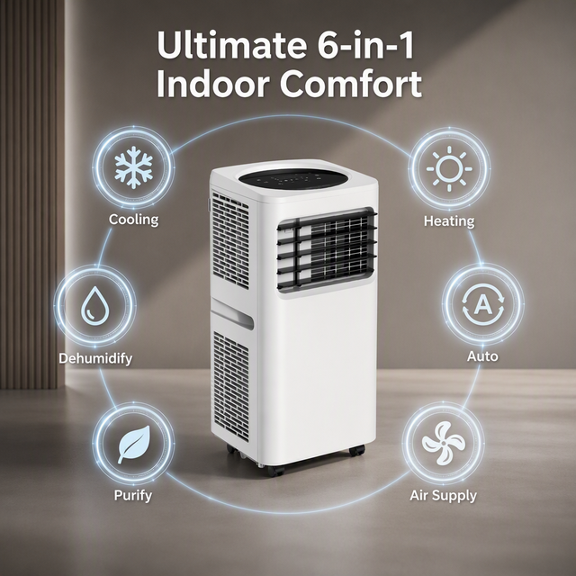 Smart Infrared Remote Control Electric Portable Mobile Air Conditioner High-Efficiency Cooling Fast Temperature Control Hotel