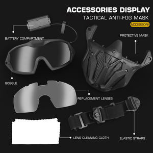 หน้ากากป้องกันหมอก wosport สร้างขึ้นในตัว Mi-<span class=keywords><strong>Cro</strong></span> พัดลมระบายอากาศ TPU หน้ากากแบบเต็มเหมาะสำหรับหมวกกันน็อคได้อย่างรวดเร็ว - Product Image 3