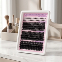 DIY Spikes Lash 320Clusters avec cils inférieurs, faux cils faits à la main en PBT, style européen pour un effet salon de cils, cils en fibres douces