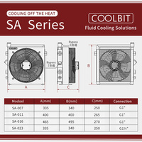 COOLBIT SA-004/007/011/016/023/044/045 Capteur de température intégré avec bypass, refroidisseur d'huile hydraulique, refroidisseur à ventilateur, échangeur de chaleur, radiateur