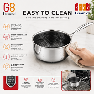 Marmite à soupe en céramique nid d'abeille antiadhésive KFCC G8 sans PFAS, PTFE, PFOA, <span class=keywords><strong>compatible</strong></span> induction, fournisseur en gros - Product Image 4