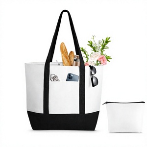 Minimalist Embroidered <b>Canvas</b> <b>Tote</b> Bag Large Capacity Waterproof Shoulder Bag with Zipper Closure Solid Color Handbag Daily use - Product Image 3