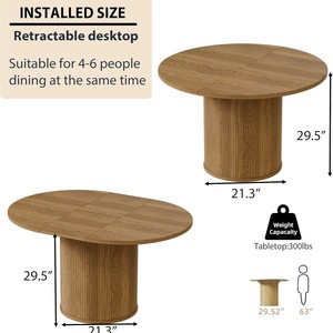Cross-border extendable <b>folding</b> <b>dining</b> <b>table</b>, customizable <b>modern</b> minimalist style wooden kitchen round <b>table</b>, home <b>dining</b> room - Product Image 2