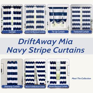 Bindi di lusso blu Navy <span class=keywords><strong>e</strong></span> bianco striscia stampata Privacy armadio tenda per soggiorno - Product Image 6