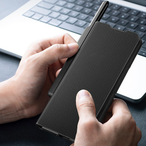 เคสหนังบางเบาสำหรับ Samsung Galaxy Z Fold 4 พร้อมช่องใส่ปากกา TPU ดีไซน์ฝาพับ - Product Image 1
