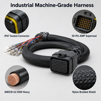 OEM Industrial Equipment Wiring Harness KET MG630 24Pin AWG20 UL1015 Waterproof IP67 for Braiding Crimping Welding Machine Parts