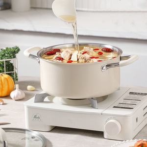 RVS 304 kookpottenset 8-delig modern Koreaans design met glazen deksel inductie pannenset - Product Image 4