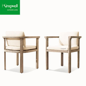 Sillas de Comedor Apilables de Madera de Teca con Cuerda, Modernas e Impermeables, para Uso en Exteriores, Patio, <span class=keywords><strong>Bistro</strong></span>, Cafetería, Hotel, Jardín y Restaurante - Product Image 6