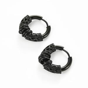 1 Paire de Boucles d'Oreilles Dragon Punk en Acier Inoxydable pour Hommes et Femmes, Classiques Argent et Noir, Style Hip Hop, Piercing, Bijoux Accessoires - Product Image 6