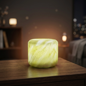Lampe de table décorative en marbre espagnol de luxe, rechargeable, type C, LED, lumière d'ambiance nocturne, lampe en pierre portable pour chambre d'hôtel - Product Image 1