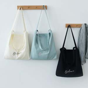 <span class=keywords><strong>Sac</strong></span> fourre-tout en toile pour femmes, cabas à bandoulière de grande capacité avec des poches pour le Shopping - Product Image 1