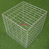 Cage en treillis métallique galvanisé soudé 2x1x1 1x1x0.5, forme de gabion à mailles carrées