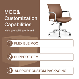 Modern Ergonomic Swivel <strong>Chair</strong> Mid <strong>Back</strong> Lumbar <strong>Support</strong> Rolling Wheels Comfortable Office Meeting Room Staff Furniture - Product Image 5