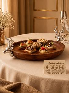CGH Assiette tête de cerf en métal plaqué or, manche long, vintage, écologique, finition miroir, nouveauté créative pour camping, fête et décoration intérieure - Product Image 3
