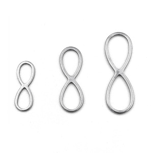 Pendentif creux en forme de huit en acier inoxydable, composant de bijoux doré pour la création de boucles d'oreilles et colliers DIY, formes variées H1059 - Product Image 4